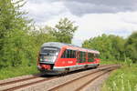 642 173 als RB Hessental-Öhringen am 26.07.2020 beim Erreichen des Hp Wackershofen.