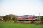 Desiro 642 119 fährt am 21.09.2020 als RB 58686 aus Ipsheim in Richtung Steinach b.