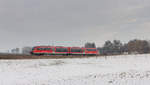 Unbekannter 642 als RE Heilbronn-Hessental am 11.01.2021 bei Waldenburg.