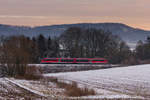 Unbekannter 642 als RE Hesental-Heilbronn am 11.01.2021 bei Neuenstein-Untereppach.