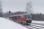 642 676 als RE Hessental-Heilbronn am 10.02.2021 bei Öhringen-Cappel.