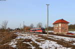 642 018 als RE 16570 (Erfurt Hbf-Nordhausen) in Hohenebra 24.2.21