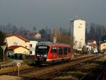 642 711 erreicht als REX21/R5862; entlang der Mattigtalbahn den Bahnhof Mauerkirchen; 220113