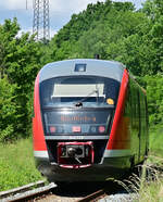 Nachschuß auf den nach Miltenberg fahrenden RB84/642 729 der hier auf Bödigheim zustebt und dort mit dem Gegenzug kreuzt.