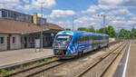 Bayerische Farben im baden-württembergischen Crailsheim auf Gleis 2: 642 705 wartete am 29.5.20 auf seinen nächsten Einsatz.