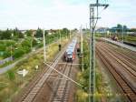 Eine Doppeleinheit der BR 642 fhrt am 18.08.08 aus Leipzig-Engelsdorf ab.