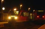 642 169 steht am Abend des 15.01.2005 als RE Magdeburg - Erfurt Hbf abfahrtbereit im Bahnhof Smmerda.