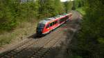 Erzgebirgsbahn-Desiro 642 559-9 von Johanngeorgenstadt zwischen Silberstrae und Wilkau-Hasslau mit Ziel Zwickau(Hbf).