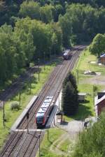 Blick vom Hetzdorfer Viadukt bei auf dem Bahnhof Hetzdorf am 08.05.09.