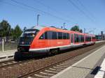 Desiro (642 042) mit etwas mitgenommener Lackierung als Regionalbahn nach Leipzig Hbf in Leipzig Engelsdorf.