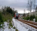 642 179 und 642 046 als RE26231 in Zwotental, 26.12.09.