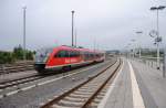 4.9.2010 11:02 DB AG Baureihe 642 009 steht im Gleisfeld des Geraer Hauptbahnhofs und wartet auf seinen nchsten Einsatz.