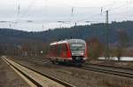 Ein Desiro der WestFrankenBahn ganz allein auf weiter Flur auf seiner Fahrt in Richtung S�den bei Mecklar.