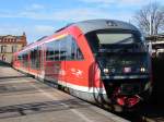 Abfahrbereit im Bahnhof von Stendal am 12.02.2011 Doppeltraktion Desiro BR 642 der Regio DB nach Rathenow