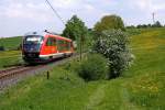 Nachschuss auf 642 115 ( Amorbach ) als RB58735 Nrnberg-Nordost - Grfenberg zwischen Kalchreuth und Grogeschaidt, 30.4.011.