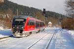 642 013 mit RE 16706 Saalfeld(Saale) - Arnstadt Hbf, am 18.12.2010 in Rottenbach.