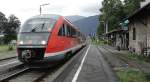 642 094 am 8.9.2011 im Bahnhof Pfronten-Ried/Allgu als RB nach Kempten/Allgu/Hbf