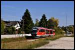 Der 642 113/613 bei der Ausfahrt aus dem Endhaltepunkt Hilpoltstein am 4.