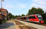 Elbe Saale Bahn DB Regio 642 688-5 + 188-6 Zug mit Namen   Joseph von Frauenhofer   + DB Regio 642 666-1 + 166-2 Zug   Anhalt 800   mit den Bildnissen von Samuel Hahnemann und Frst Luitpold III.