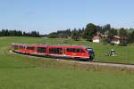 642 015 + 094 als RB 57342 am 27.08.2012 bei Weizern-Hopferau.