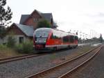 Auf der Fahrt von Tessin nach Wismar mußte der Rostocker 642 576,am 03.August 2014,in Sanitz einen planmäßigen Kreuzungshalt in Sanitz einlegen.Nach der Ausfahrt des Gegenzuges ging es