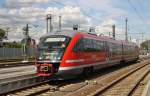 Hier 642 072-3 als RE56 (RE16150) von Erfurt Hbf. nach Nordhausen, bei der Ausfahrt am 19.8.2014 aus Erfurt Hbf.