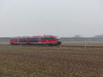 DB 642 020 als RE 16260 von Erfurt Hbf nach Kassel-Wilhelmshöhe, am 11.02.2017 in Kühnhausen.