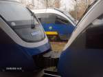 Nordwestbahn-Zge in Bremen-Vegesack, 8.3.2008 (Farge-Vegesacker  Eisenbahn)