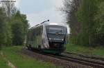 VT 04A mit der VBG 81120 von Regensburg Hbf nach Hof Hbf kurz vor Wiesau (Oberpf), 28.04.2011