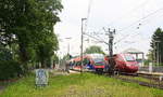 Die RB20 trifft einen Thalys in Kohlscheid.