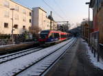 Zwei Euregiobahn (RB20) kommen aus Langerwehe-Stolberg-Altstadt nach Alsdorf-Stolberg-Rheinland(Hbf) und kammen aus Richtung Aachen-Hbf und fahren in Aachen-Schanz ein und hielten in Aachen-Schanz und