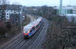 Zwei Euregiobahn (RB20) kommen aus Düren-Stolberg-Altstadt nach Alsdorf-Stolberg-Rheinland(Hbf) und kammen aus Richtung Aachen-Hbf und fahren in Richtung Aachen-Schanz