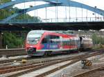 Einen Zug der Br 643 der Euregiobahn fhrt im HBf Aachen ein am 6-7-2007