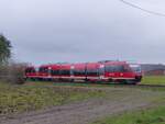 643 052 an der Spitze der RB Enschede - Münster zwischen Ochtrup und Metelen Land, 05.04.19