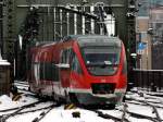 Der 643 536 am 05.01.2008 bei der Ausfahrt aus dem Klner Hbf.