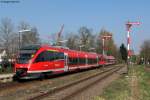 643 003  Knringen  und 643 *** erreichen als RB 28072 (Karlsruhe-Neustadt) den Bahnhof Kandel.