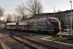 Die Euregio 643 mit RB20 nach Langenwehe, hier bei Einfahrt von Alsdorf Annapark am 27 jan 2012.