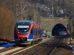 643 222 am 11.02.2012 als RB20 der Euregiobahn auf der KBS 480 kurz vor Eilendorf.