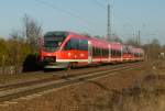 643 008 (Schopp) und 643 031 (Otterbach) sind als RB 67 Kaiserslautern - Kusel am 15.02.2012 in Kennelgarten