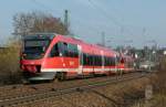 643 016 (Fritz Walter) und 643 010 (Pirmasens) sind als RB 67 Kaiserslautern - Kusel am 21.03.2012 bei Kaiserslautern Pfaffwerk