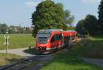 643 010 (Pimasens) ist als RB Kaiserslautern - Kusel am 04.09.2012 zwischen Seinwenden und Obermohr