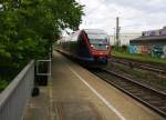 Zwei Euregiobahn (RB20) aus Heerlen(NL)-Langerwehe-Stolberg-Altstadt kommt die Kohlscheider-Rampoe hoch aus Richtung Herzogenrath und hält in Kohlscheid und fährt in Richtung