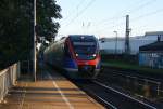 Die Euregiobahn (RB20) aus Heerlen(NL)-Stolberg-Altstadt-Düren kommt die Kohlscheider-Rampe hoch aus Richtung Herzogenrath und hält in Kohlscheid und fährt in Richtung