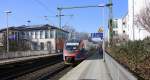 Zwei Euregiobahn (RB20) aus Heerlen(NL) nach Düren-Hbf,Stolberg-Altstadt kommen auf dem falschen Gleis aus Richtung Aachen-West und halten in Aachen-Schanz und fahren in Richtung Aachen-Hbf.