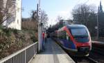 Ein Nachschuss von Zwei Euregiobahn (RB20) kommen auf dem falschen Gleis aus Heerlen(NL) nach Düren-Hbf,Stolberg-Altstadt und hilten in Aachen-Schanz und fahren in Richtung Aachen-Hbf.