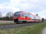 Der 643 067 verlässt den Bahnhof Billerbeck in Richtung Coesfeld (Westf).