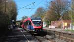 Am 15.04.2015 stehen die 643 703 und 643 718 mit dem RB 11015 (Heerlen - Langerwehe) zusammen mit RB 11065 (Heerlen - Stolberg-Altstadt) in Eilendorf.