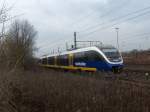 VT 721 als RB 43 nach Dortmund Hbf verlsst soeben den Hp Gelsenkirchen Bismarck.