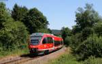 643 010-2  Primasens  als RB 12873 (Kusel-Landstuhl) bei Streitmühle 1.7.15