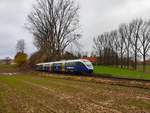 Am 24.11 ist VT 643 308 der NordWestBahn als RB 75 von Bielefeld nach Osnabrück unterwegs.